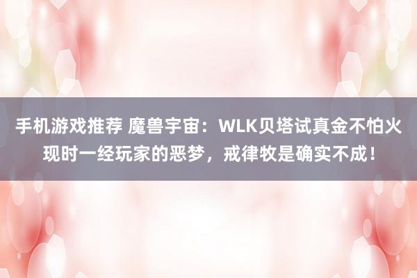 手机游戏推荐 魔兽宇宙：WLK贝塔试真金不怕火现时一经玩家的恶梦，戒律牧是确实不成！